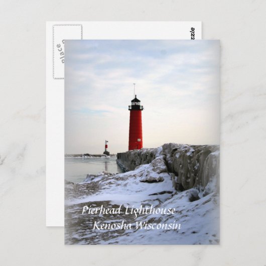 Pierhead Lighthouse, Kenosha Wisconsin Briefkaart (Voorkant / Achterkant)