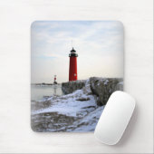 Pierhead Lighthouse, Kenosha Wisconsin Muismat (Met muis)