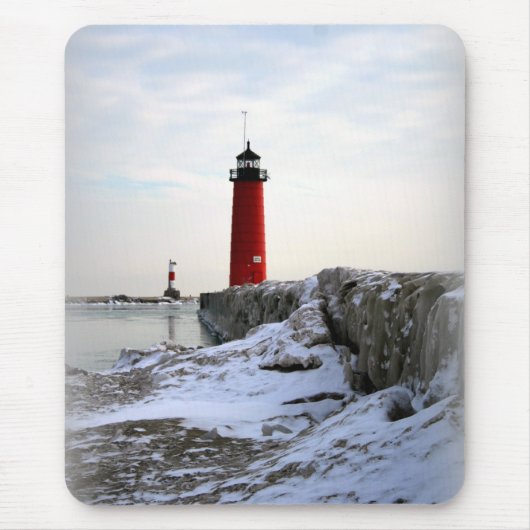 Pierhead Lighthouse, Kenosha Wisconsin Muismat (Voorkant)