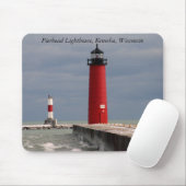 Pierhead Lighthouse, Kenosha, Wisconsin Muismat (Met muis)
