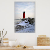 Pierhead Lighthouse, Kenosha Wisconsin Poster (Keuken)