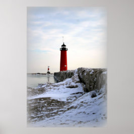 Pierhead Lighthouse, Kenosha Wisconsin Poster