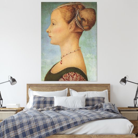 Piero del Pollaiuolo, portret van een jonge vrouw Canvas Afdruk (Insitu (Slaapkamer))