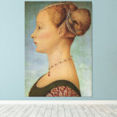 Piero del Pollaiuolo, portret van een jonge vrouw Canvas Afdruk (Insitu (Houten vloer))