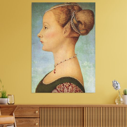 Piero del Pollaiuolo, portret van een jonge vrouw Canvas Afdruk (Insitu (Woonkamer))