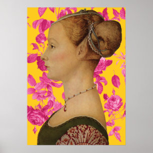 Piero del Pollaiuolo, portret van een jonge vrouw Poster