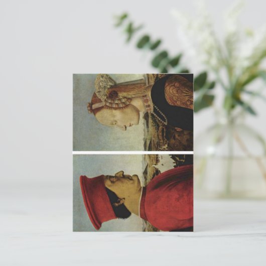 Piero della Francesca Battista Sforza Federico da. Briefkaart (Staand voorkant)