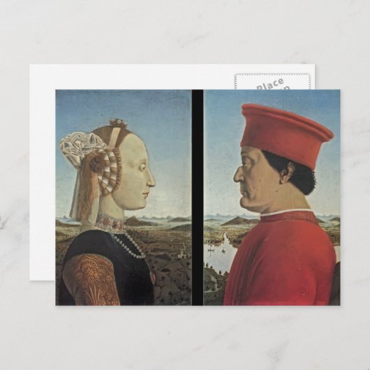 Piero Francesca - Portraits Federico da Montefeltr Briefkaart (Voorkant / Achterkant)