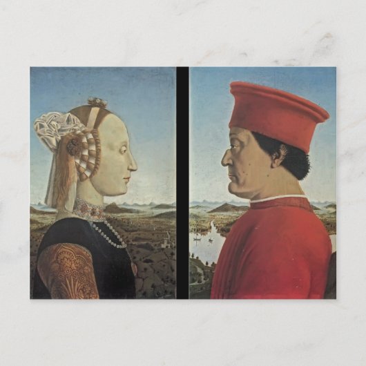Piero Francesca - Portraits Federico da Montefeltr Briefkaart (Voorkant)