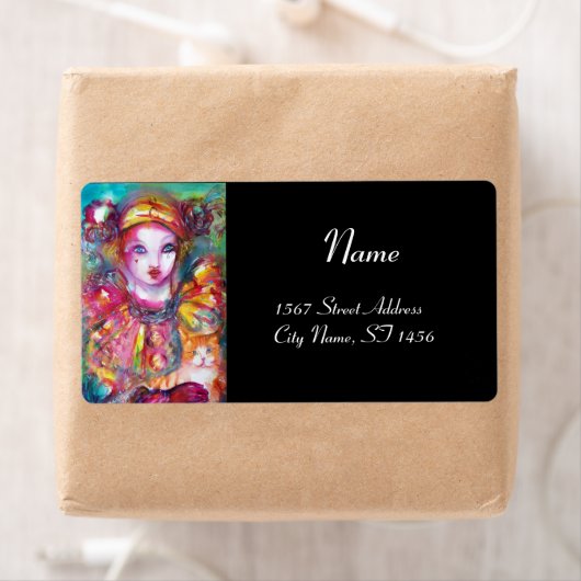 PIERO MET CAT 2 rood roze paarse geel zwart Etiket (Insitu)