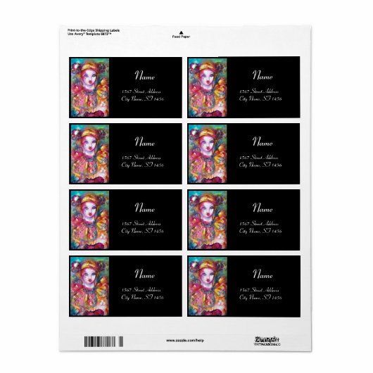 PIERO MET CAT 2 rood roze paarse geel zwart Etiket (Full Sheet)