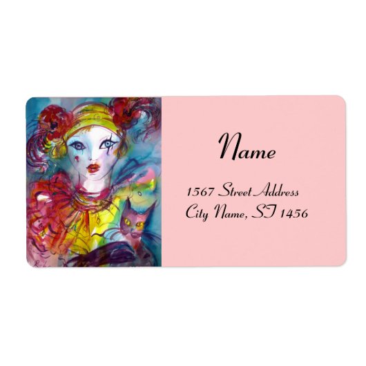 PIERO MET CAT rood roze paars geel Etiket (Voorkant)