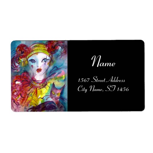 PIERO MET CAT rood roze paars geel zwart Etiket (Voorkant)