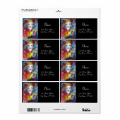 PIERO MET CAT rood roze paars geel zwart Etiket (Full Sheet)