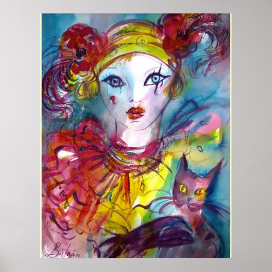 PIERO MET CAT- / Venetiaanse maskerade-maskers Poster (Voorkant)