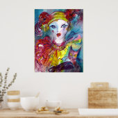 PIERO MET CAT- / Venetiaanse maskerade-maskers Poster (Keuken)