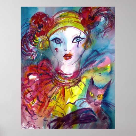 PIERO MET CAT- / Venetiaanse maskerade-maskers Poster (Voorkant)