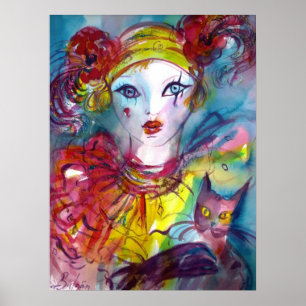 PIERO MET CAT- / Venetiaanse maskerade-maskers Poster