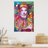 PIERO MET CAT- / Venetiaanse maskerade-maskers Poster (Keuken)