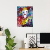 PIERO MET KAT / Venetiaanse Carnavalsmaskers Poster (Thuiskantoor)