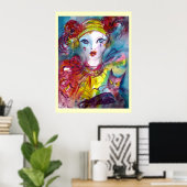 PIERO MET KAT / Venetiaanse Carnavalsmaskers Poster (Thuiskantoor)