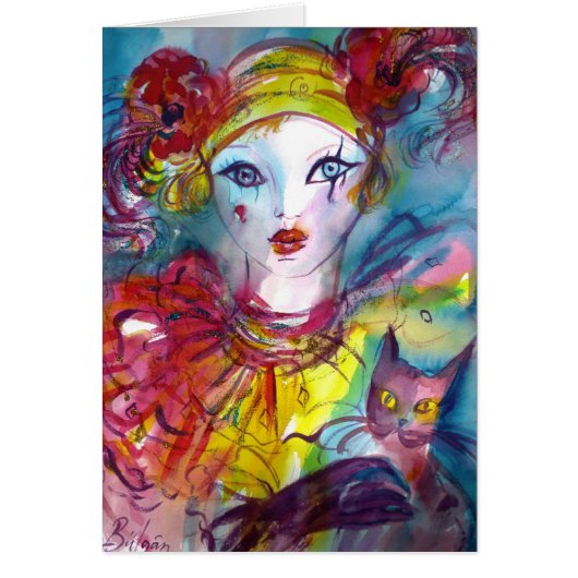 Piero met kat-/Venetiaanse Masquerade-maskers (Voorkant)