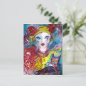 Piero met kat-/Venetiaanse Masquerade-maskers Briefkaart (Staand voorkant)