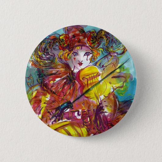 PIERO / Venetiaanse carnavalnacht Ronde Button 5,7 Cm (Voorkant)