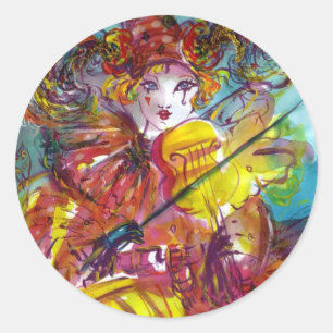 PIERO / Venetiaanse carnavalnacht Ronde Sticker