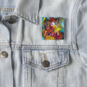 PIERO / Venetiaanse carnavalnacht Vierkante Button 5,1 Cm (In situ)