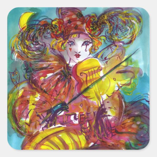 PIERO / Venetiaanse carnavalnacht Vierkante Sticker (Voorkant)