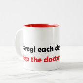 Pierogi elke dag, houd de dokter weg mok (Voorkant links)