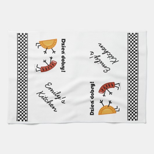 Pierogi en Kielbasa - Dzien Dobry! Theedoek (Horizontaal)