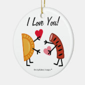 Pierogi en Kielbasa - Ik hou van je! (personalisee Keramisch Ornament (Links)