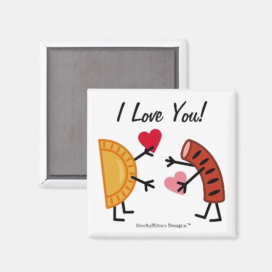 Pierogi & Kielbasa - Ik hou van je! (aanpasbaar) Magneet (Voorkant / Achterkant)