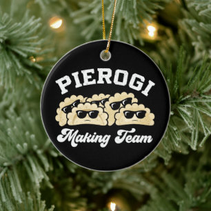 Pierogi Making Team Pierogi Maker Eten Pools Keramisch Ornament