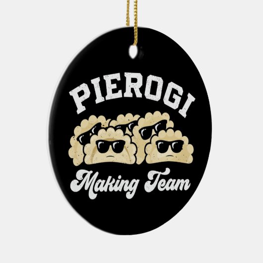Pierogi Making Team Pierogi Maker Eten Pools Keramisch Ornament (Rechts)
