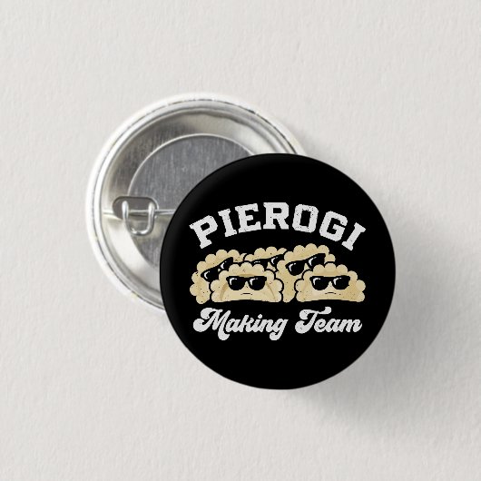 Pierogi Making Team Pierogi Maker Eten Pools Ronde Button 3,2 Cm (Voorkant /achterkant)