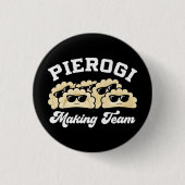 Pierogi Making Team Pierogi Maker Eten Pools Ronde Button 3,2 Cm (Voorkant)