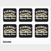 Pierogi Making Team Pierogi Maker Eten Pools Vierkante Sticker (Vel)