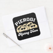 Pierogi Making Team Pierogi Maker Eten Pools Vierkante Sticker (Envelop)
