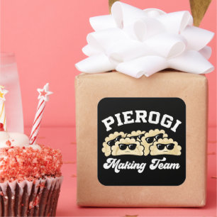 Pierogi Making Team Pierogi Maker Eten Pools Vierkante Sticker