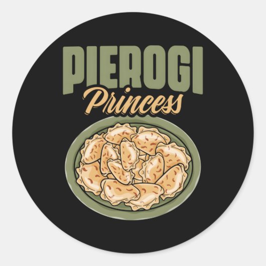 Pierogi Prinses Poolse keuken Pools eten Dumpli Ronde Sticker (Voorkant)