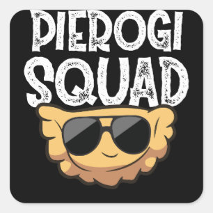 Pierogi Squad Poolse Food Poland Funny Vierkante Sticker