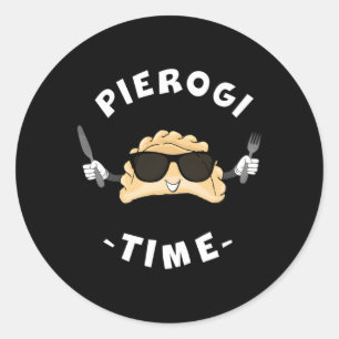Pierogi Time Pierogi met zonnebril Polen Ronde Sticker