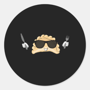 Pierogi Time Pierogi met zonnebril Polen Ronde Sticker