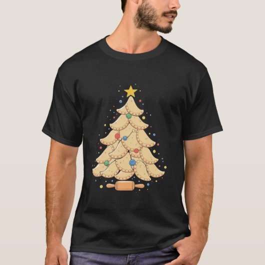 Pierogi Tree Polish Christmas Food Funny T-shirt M (Voorkant)