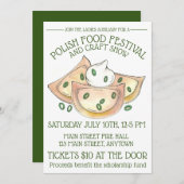 Pierogies met het Poolse voedselfestival van Sour  Kaart (Voorkant / Achterkant)