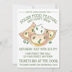 Pierogies met het Poolse voedselfestival van Sour Kaart
