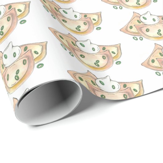 Pierogies Poland Cuisine Potato Dumplings Foodie Cadeaupapier (Rol Hoek)